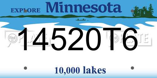 14520T6 Minnesota License Plate