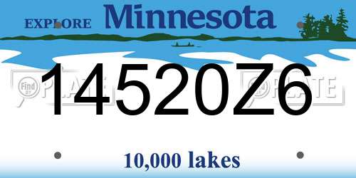 14520Z6 Minnesota License Plate