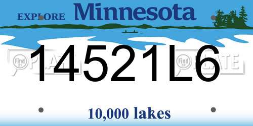 14521L6 Minnesota License Plate