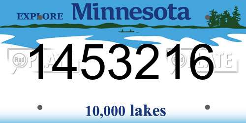 1453216 Minnesota License Plate