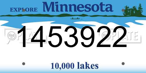 1453922 Minnesota License Plate