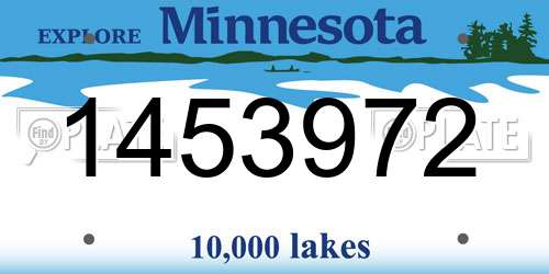 1453972 Minnesota License Plate