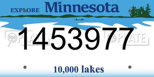 1453977 Minnesota License Plate