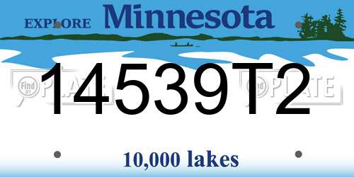 14539T2 Minnesota License Plate