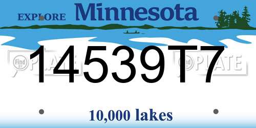 14539T7 Minnesota License Plate