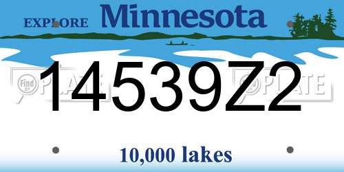 14539Z2 Minnesota License Plate