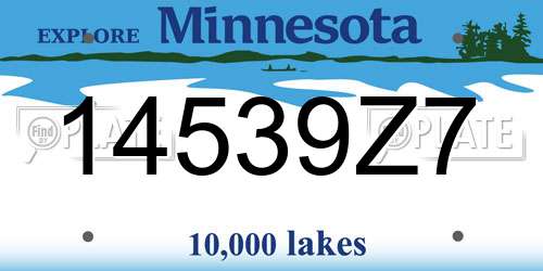 14539Z7 Minnesota License Plate
