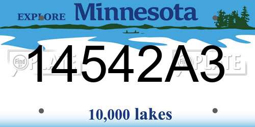 14542A3 Minnesota License Plate