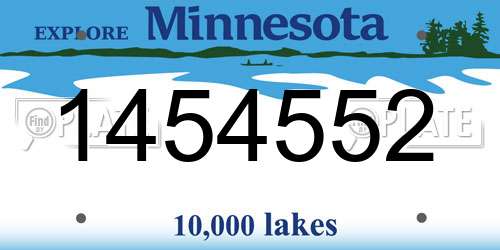 1454552 Minnesota License Plate