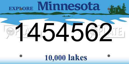 1454562 Minnesota License Plate