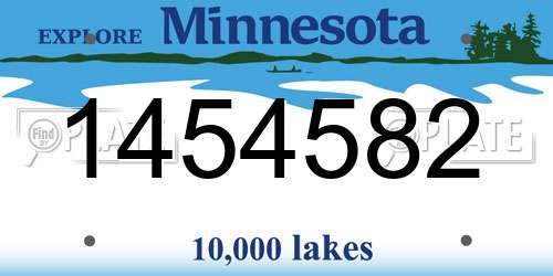 1454582 Minnesota License Plate