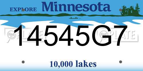 14545G7 Minnesota License Plate