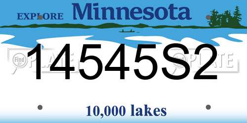 14545S2 Minnesota License Plate
