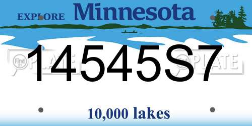 14545S7 Minnesota License Plate