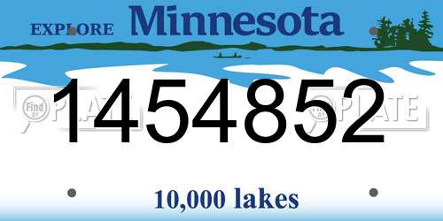 1454852 Minnesota License Plate