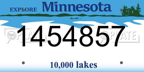 1454857 Minnesota License Plate
