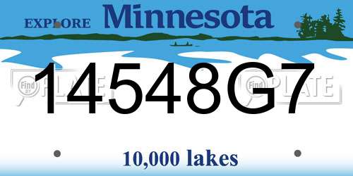 14548G7 Minnesota License Plate