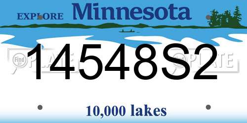 14548S2 Minnesota License Plate
