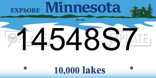 14548S7 Minnesota License Plate