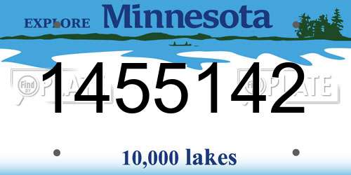 1455142 Minnesota License Plate