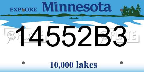 14552B3 Minnesota License Plate