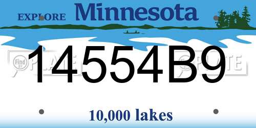 14554B9 Minnesota License Plate