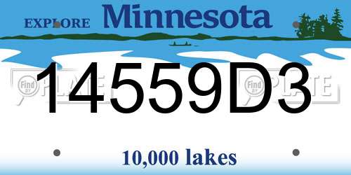 14559D3 Minnesota License Plate