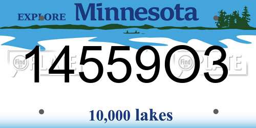 14559O3 Minnesota License Plate