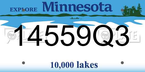 14559Q3 Minnesota License Plate