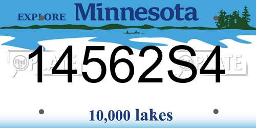 14562S4 Minnesota License Plate