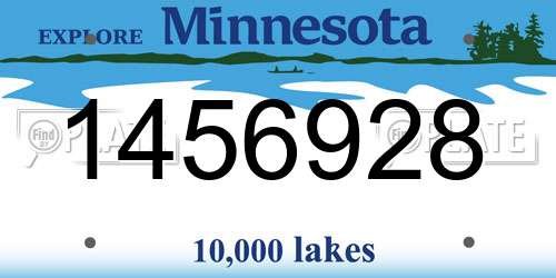 1456928 Minnesota License Plate