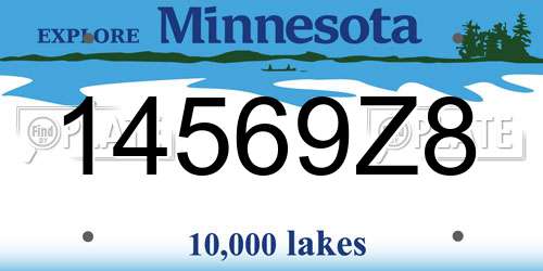 14569Z8 Minnesota License Plate