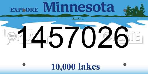 1457026 Minnesota License Plate