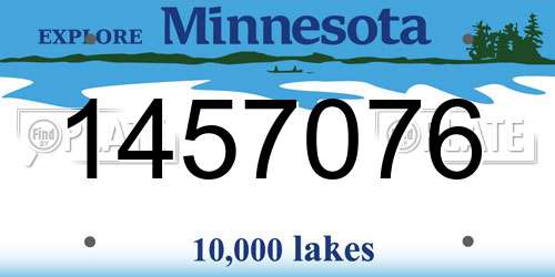 1457076 Minnesota License Plate