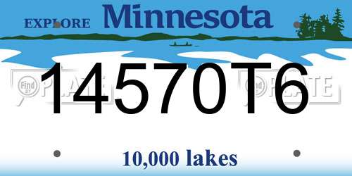 14570T6 Minnesota License Plate