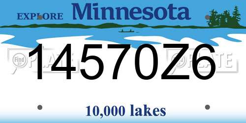 14570Z6 Minnesota License Plate