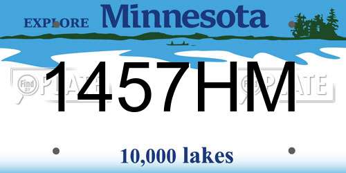 1457HM Minnesota License Plate