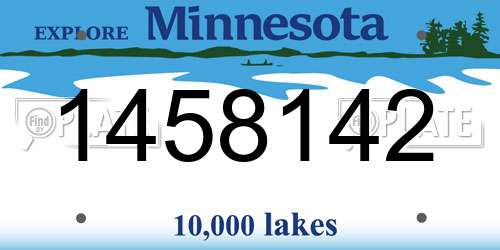 1458142 Minnesota License Plate