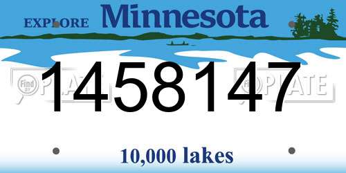 1458147 Minnesota License Plate