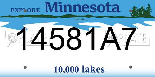 14581A7 Minnesota License Plate