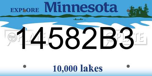 14582B3 Minnesota License Plate