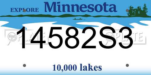 14582S3 Minnesota License Plate
