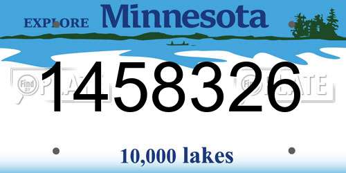 1458326 Minnesota License Plate