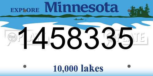 1458335 Minnesota License Plate