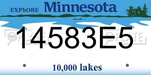 14583E5 Minnesota License Plate