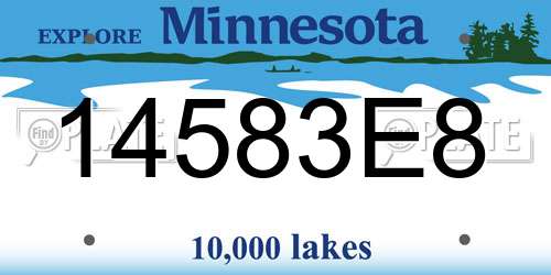 14583E8 Minnesota License Plate