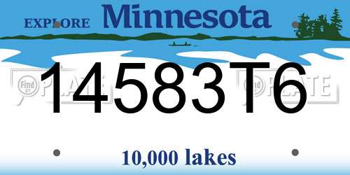 14583T6 Minnesota License Plate