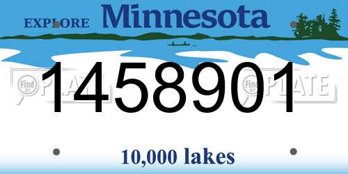 1458901 Minnesota License Plate