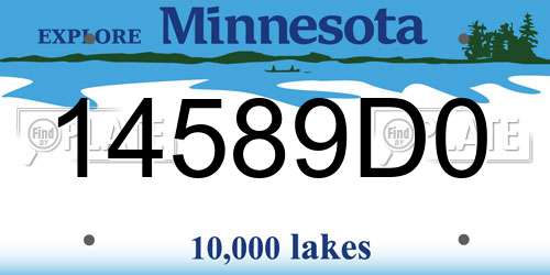 14589D0 Minnesota License Plate