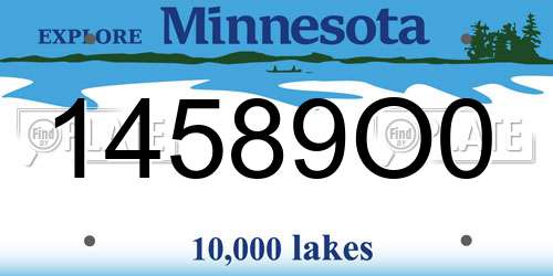 14589O0 Minnesota License Plate
